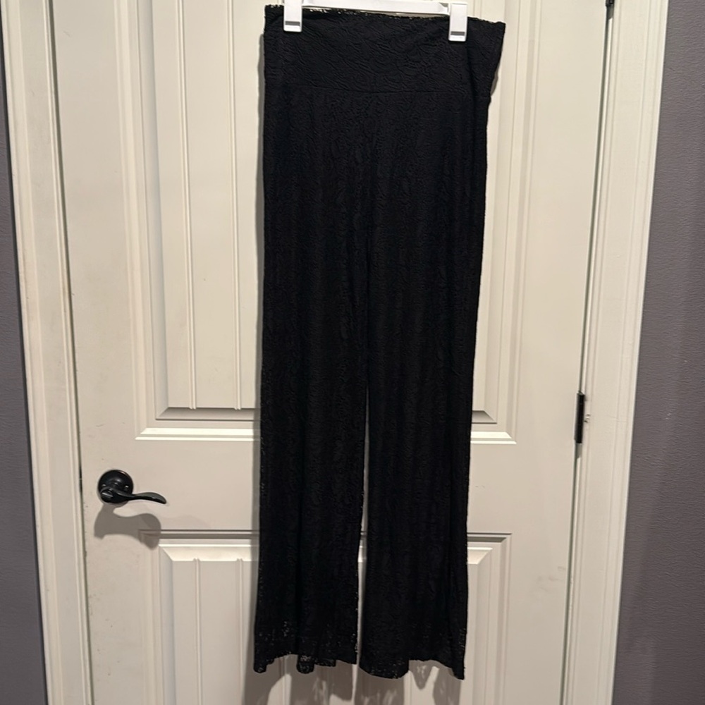 Black lined lace dress pants boot cut Shyanne